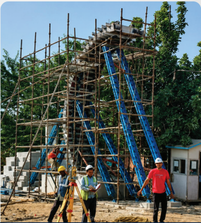 Soldier formwork system on a construction site